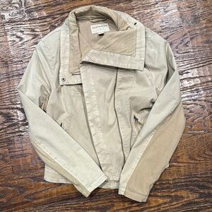 Tan Lightweight Shirt Jacket with Utility Design